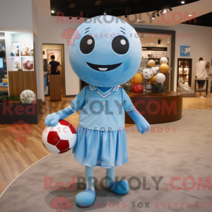 Sky Blue Soccer Ball mascot...
