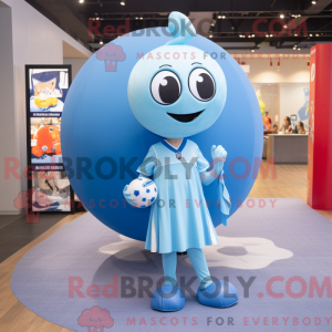 Sky Blue Soccer Ball mascot...