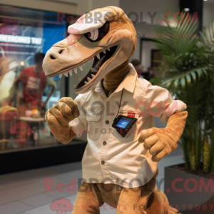 Beige Deinonychus maskot...