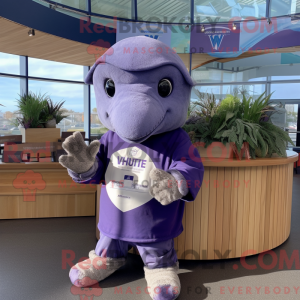 Lavendel pukkelhval maskot...