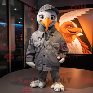 Grå albatros maskot kostume...