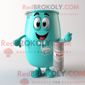 Teal Soda Can mascot...