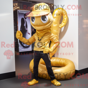 Guld Hydra maskot kostume...