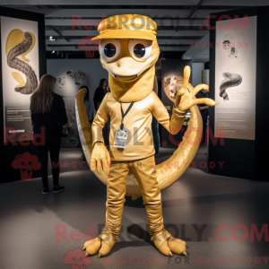 Gold Hydra mascot costume...