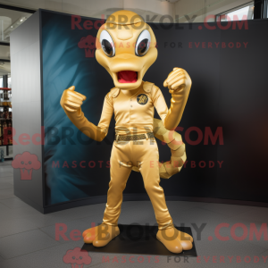Gold Hydra mascot costume...