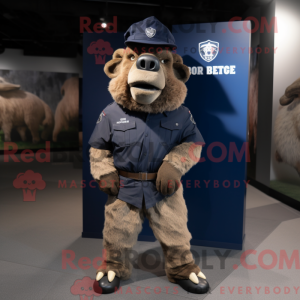 Navy Bison maskot kostume...