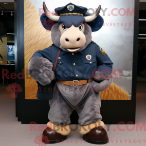 Navy Bison maskotdraktfigur...