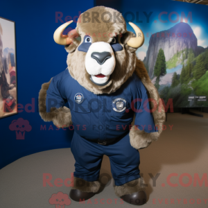 Navy Bison maskot kostume...