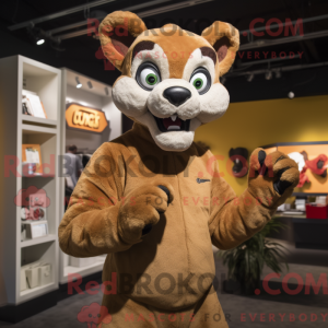 Brun Puma-maskotdraktfigur...