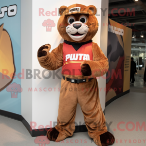 Brown Puma mascot costume...