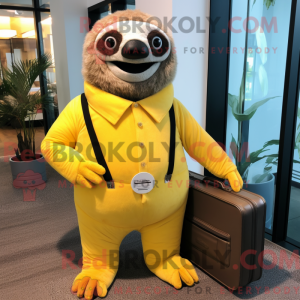 Lemon Yellow Sloth mascot...