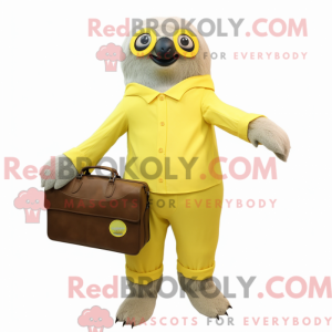 Lemon Yellow Sloth mascot...