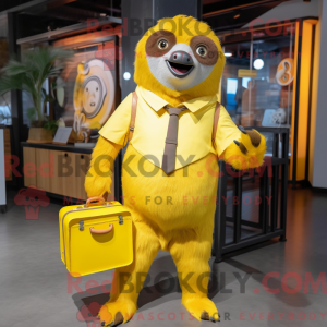 Lemon Yellow Sloth mascot...