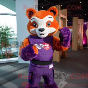 Purple Red Panda mascot...