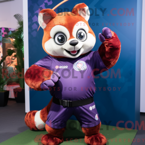 Purple Red Panda mascot...