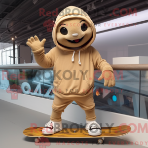 Tan skateboard maskot drakt...