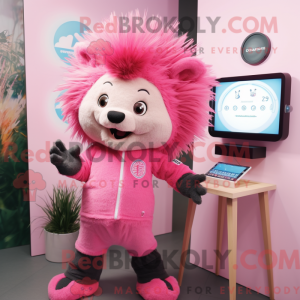 Rosa Piggsvin maskot drakt...