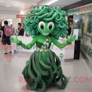 Grøn Medusa maskot kostume...