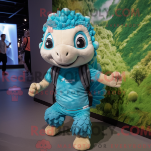 Cyan Pangolin máscara de...