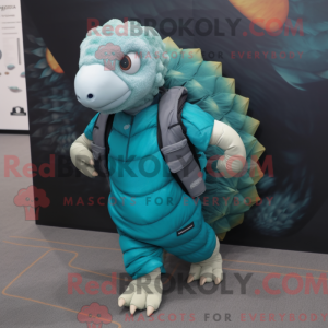 Cyan Pangolin mascot...