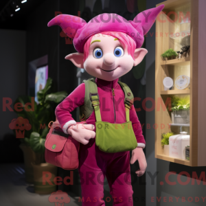 Magenta Elf Maskottchen...