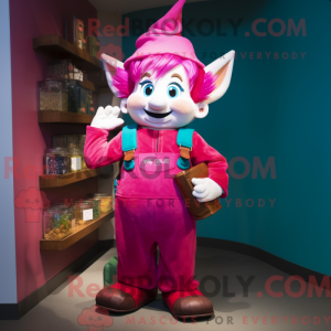 Magenta Elf Maskottchen...