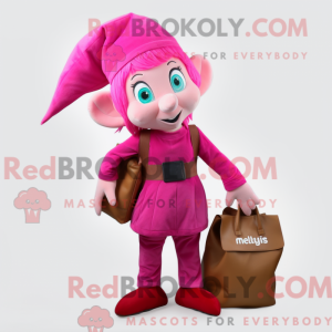 Magenta Elf mascot costume...