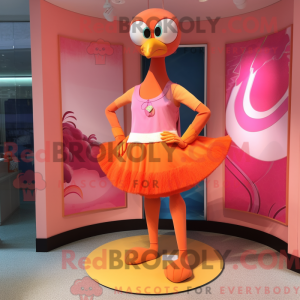 Orange Flamingo maskot...