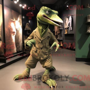 Olive Velociraptor maskot...