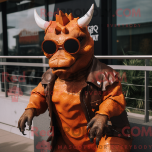Rust Triceratops mascot...
