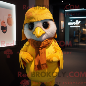 Geel Falcon-mascottekostuum...