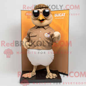 Tan Quail mascot costume...