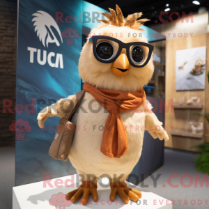 Tan Quail maskot kostume...