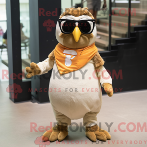 Tan Quail maskotdraktfigur...