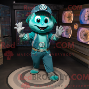 Teal Plate Spinner maskot...