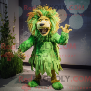 Green Tamer Lion mascot...