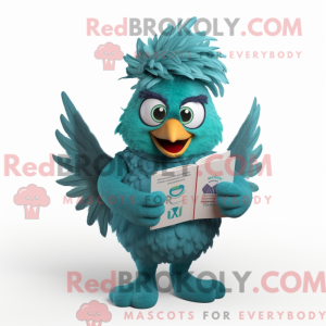 Blågrøn Harpy maskot...