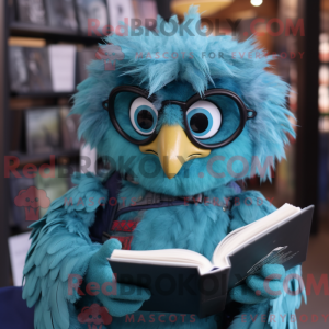 Teal Harpy mascot costume...