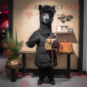 Black Llama mascot costume...