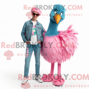 Cyan Flamingo mascot...