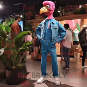 Cyan Flamingo mascot...