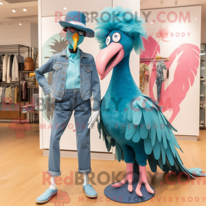 Cyan Flamingo mascot...