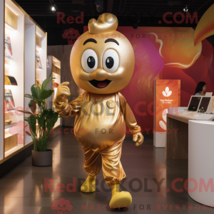 Gold Plum mascot costume...