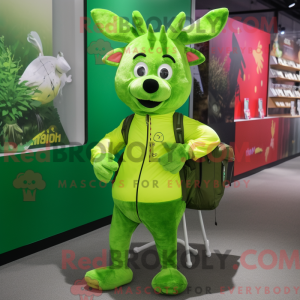 Lime Green Deer mascot...