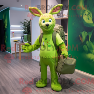 Lime Green Deer mascot...