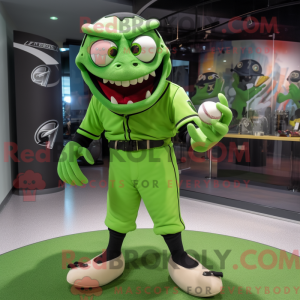 Limegrøn vampyr maskot...