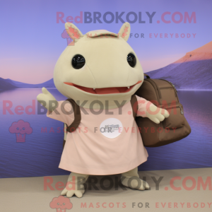 Beige Axolotls maskot...