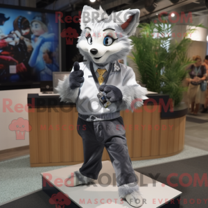 Silver Fox mascot costume...