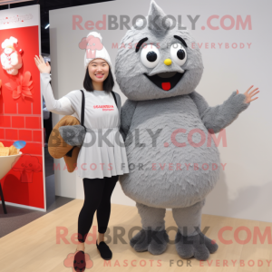 Gray Fried Chicken mascot...