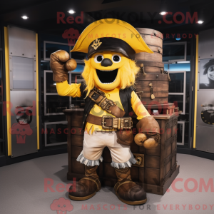 Gul Pirate Maskot Drakt...